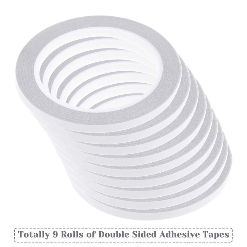 cridoz Double Sided Adhesive Tape, 9 Rolls Double-Side Craft Tape for Card Making, Scrapbooking, DIY Crafts and Office School Stationery Supplies (1/4 Inch, 25 Yards Per Rool) - Image 2